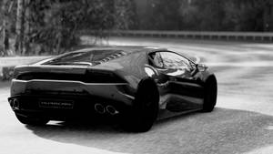 Monochrome Black Lamborghini Wallpaper