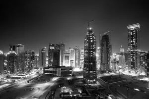 Monochrome Doha City Wallpaper