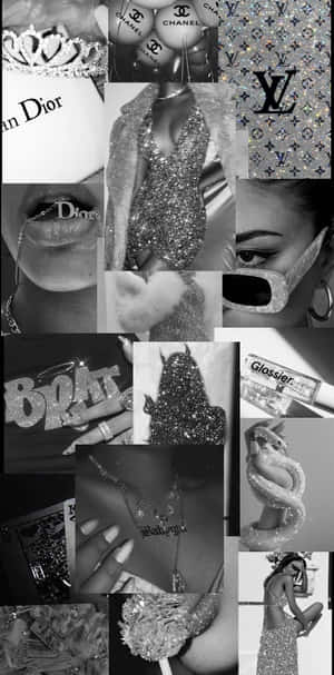 Monochrome Party Baddie Collage Iphone Wallpaper