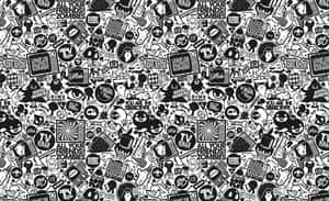 Monochrome Pop Art Collage Wallpaper
