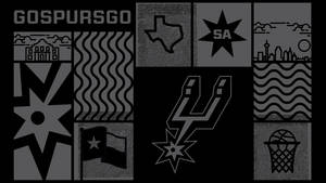 Monochrome San Antonio Spurs Logo Wallpaper