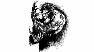 Monochrome Werewolf Ink Sketch Wallpaper