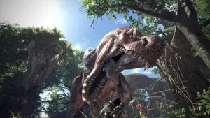 Monster Hunter 4k Dinosaur Roaring Wallpaper