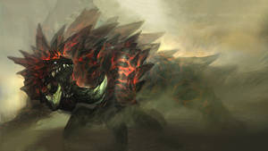 Monster Hunter Akantor In Action Wallpaper