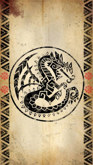 Monster Hunter Iphone Tribal Dragon Logo Wallpaper