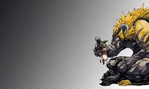Monster Hunter Rajang On Gray Background Wallpaper