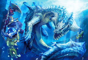 Monster Hunter Swimming Lagiacrus Wallpaper