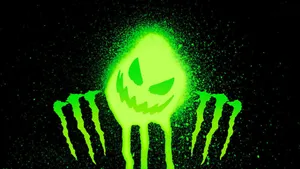 Monster Icon Neon Green Aesthetic Wallpaper