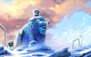 Monsters Inc Winter Artwork Wallpaper