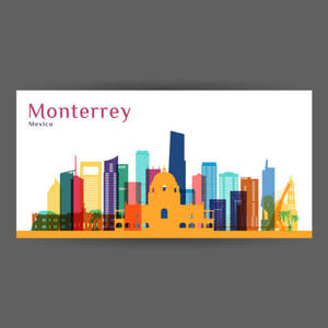 Monterrey Colorful Silhouette Wallpaper