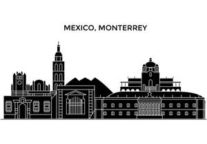 Monterrey Mexico City Outline Wallpaper