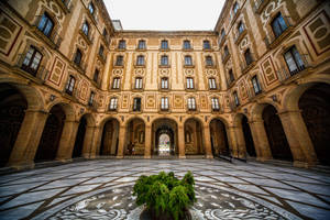 Montserrat Courtyard Wallpaper