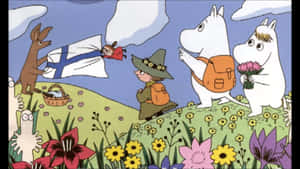 Moomin Desktop With Finnish Flag Wallpaper