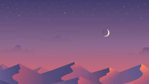 Moon Aesthetic Illustrated Wallpaper