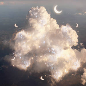 Moon And Stars Clouds Aesthetics Wallpaper