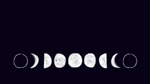 Moon Phases Doodle Style Wallpaper