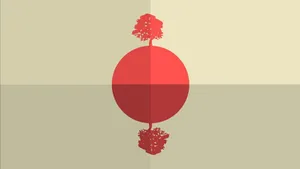 Moon Tree Japanese Minimalist Art Wallpaper