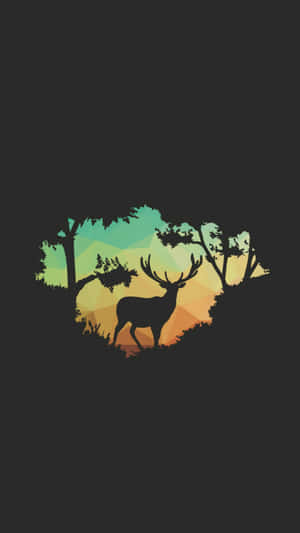 Moose Silhouette Forest Sunset Wallpaper