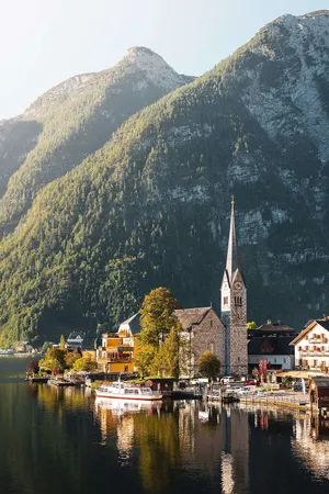 Hallstatt in winter, Austria, Hallstatt, snow, bonito, light, lake, winter,  town, HD wallpaper | Peakpx