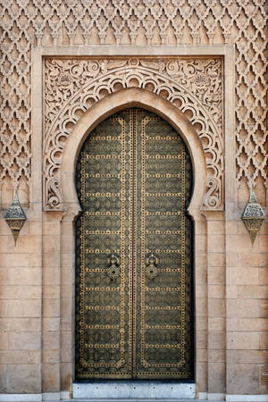 Moroccan Style Elegant Double Door Wallpaper