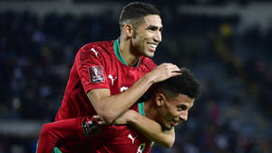 Morocco National Football Team Achraf Hakimi Azzedine Ounahi Wallpaper