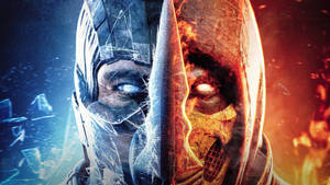 Mortal Kombat Scorpion Vs Sub Zero Behind Weapon Wallpaper