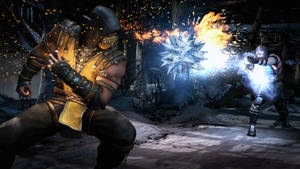 Mortal Kombat Scorpion Vs Sub Zero Fight Wallpaper