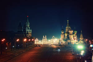 Moscow Red Square Night View Wallpaper