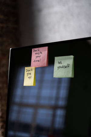 Motivational Post-it Notes Computer Screen Wallpaper