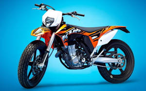 Motocross Ktm Orange Blue Background Wallpaper