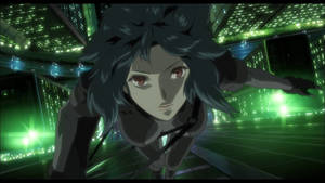 Motoko Kusanagi Green Anime Aesthetic Wallpaper