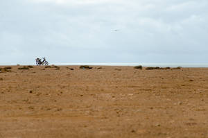 Motorcycle In The Sahara Wallpaper
