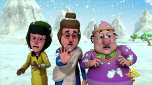 Motu Patlu Snowing Wallpaper