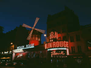 Moulin Rouge Paris Nighttime Wallpaper