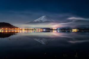 Mount Fuji And Bright City Wallpaper