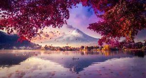 Mount Fuji Lake Japan 4k Wallpaper