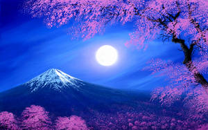 Mount Fuji Painting Wallpaper