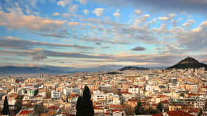 Mount Lycabettus Computer Many Clouds Wallpaper