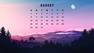 Mountain August 2021 Calendar Wallpaper