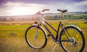 Mountain Bike Sunset Field Wallpaper