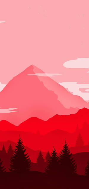 Mountain Cool Android Red Vector Art Wallpaper