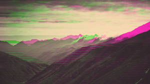 Mountain Digital Glitch Overlay Wallpaper