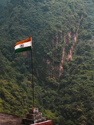 Mountain Peak Indian Flag Mobile Wallpaper