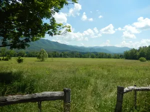 Mountain Ranges And Meadow Wallpaper