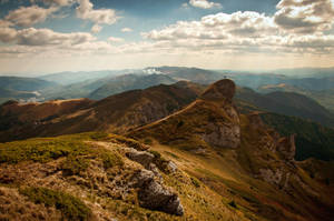 Mountain Ridges Peak Nature Scenery Wallpaper