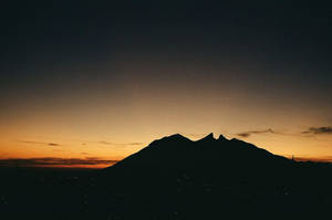 Mountain Silhouette In Monterrey Wallpaper
