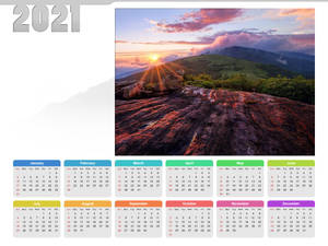 Mountain-view Calendar 2021 Desktop Wallpaper