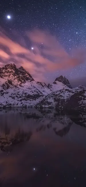 Mountains And Stars Nature 4k Iphone Wallpaper