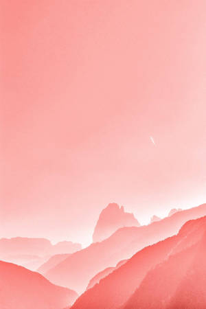 Mountains In A Pink Color Wallpaper