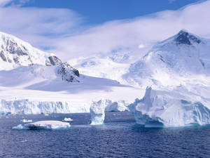 Mountains, Snow, Ice, Cold, Ocean, Iceberg, Splinters, White Wallpaper